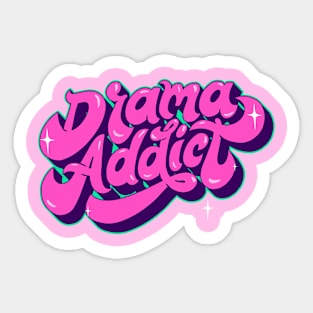 Drama Addict // Funny Retro Word Art Sticker